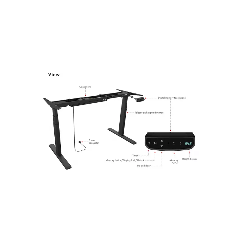 Elektrinis reguliuojamo aukščio stalas ICY BOX IB-EW205B-T