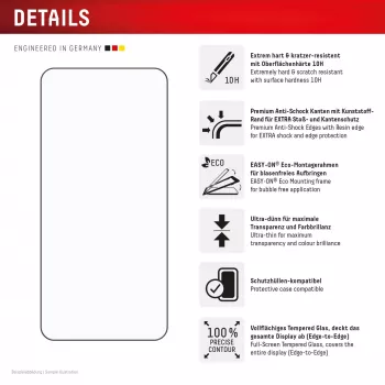 Displex Full Cover ekrano apsauginis stiklas (10H), skirtas Samsung Galaxy S24/S25, su Eco montavimo rėmeliu, viso ekrano danga
