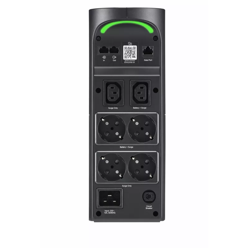 APC Back-UPS Pro BGM2200B-GR - 2200VA/1320W, 4x Schuko ir 2x C13 lizdai, 3x USB įkroviklis, USB duomenų prievadas