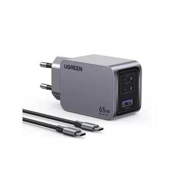 UGREEN 25871 universalus greitasis kroviklis pilka spalva 65 W AC įkroviklis su USB-A ir USB-C