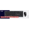 Trust Primo belaidis klaviatūros ir pelės rinkinys RF, QWERTZ vokiškas, juodas