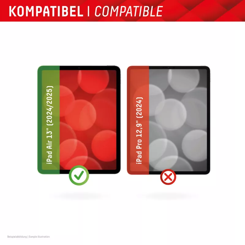 Displex stiklas planšetei (9H), Apple iPad Air 13 colių (2024/2025), Eco montavimo rėmelis, nedūžtantis, itin plonas, nematomas
