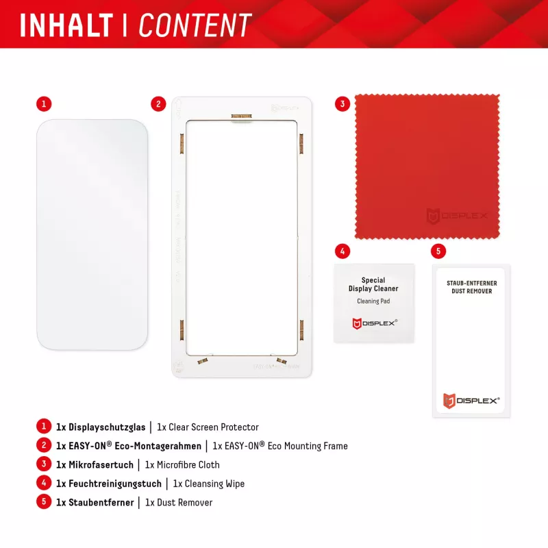 Displex Screen Protector (10H) – apsauginis stiklas Google Pixel 8a su EASY-ON® Eco montavimo rėmeliu, atsparus įbrėžimams