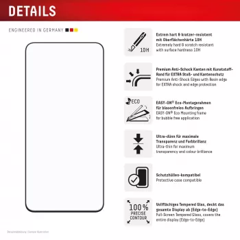 Displex Premium Screen Protector (Full Cover, 10H), skirtas Samsung Galaxy S25 FE/S24 FE, su Eco montavimo rėmeliu, viso ekrano apsauga