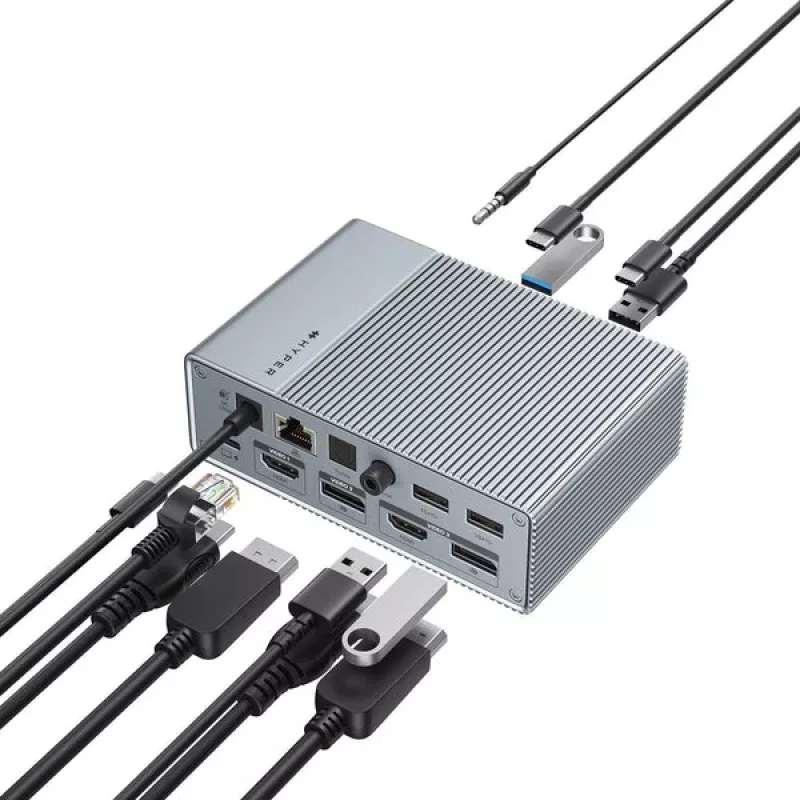 Targus HDG215-EUZ USB-C stotelė su 15 prievadų, sidabrinė
