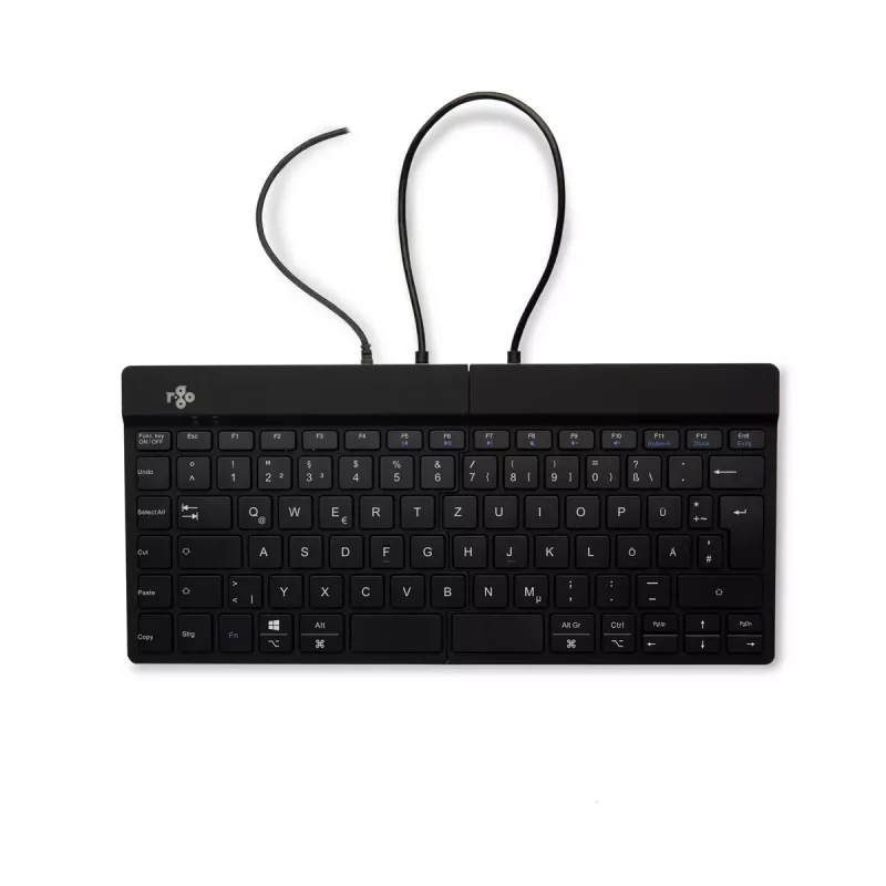 Ergonominė klaviatūra R-Go Tools Split Break v2 su pertraukų programine įranga, išskirta klaviatūra, QWERTZ (DE), laidinė, juoda