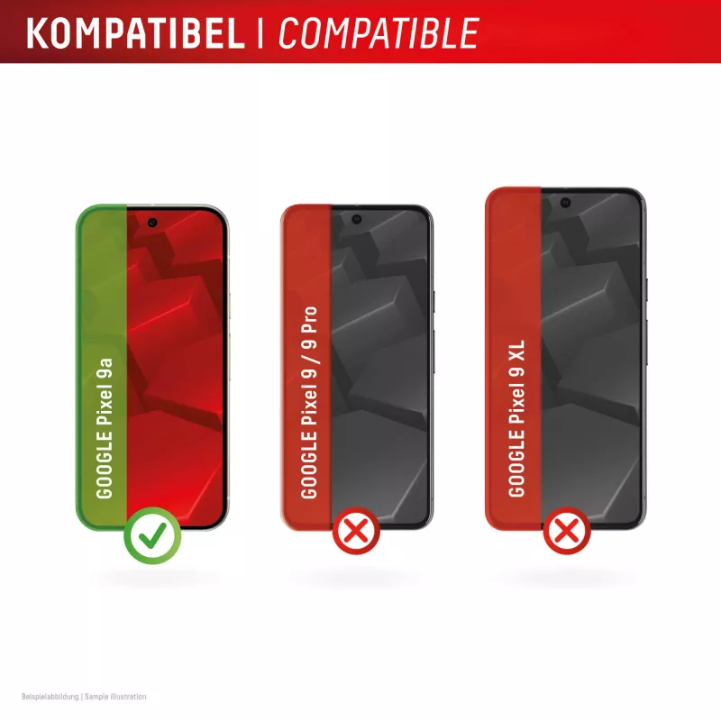 Displex apsauginis stiklas (10H) Google Pixel 9a su EASY-ON® Eco montavimo rėmeliu, atsparus įbrėžimams