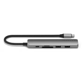 Satechi ST-P6SM USB-C stotelė 6 prievadai 4K HDMI Gigabit Ethernet pilka