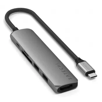 Satechi ST-P6SM USB-C stotelė 6 prievadai 4K HDMI Gigabit Ethernet pilka