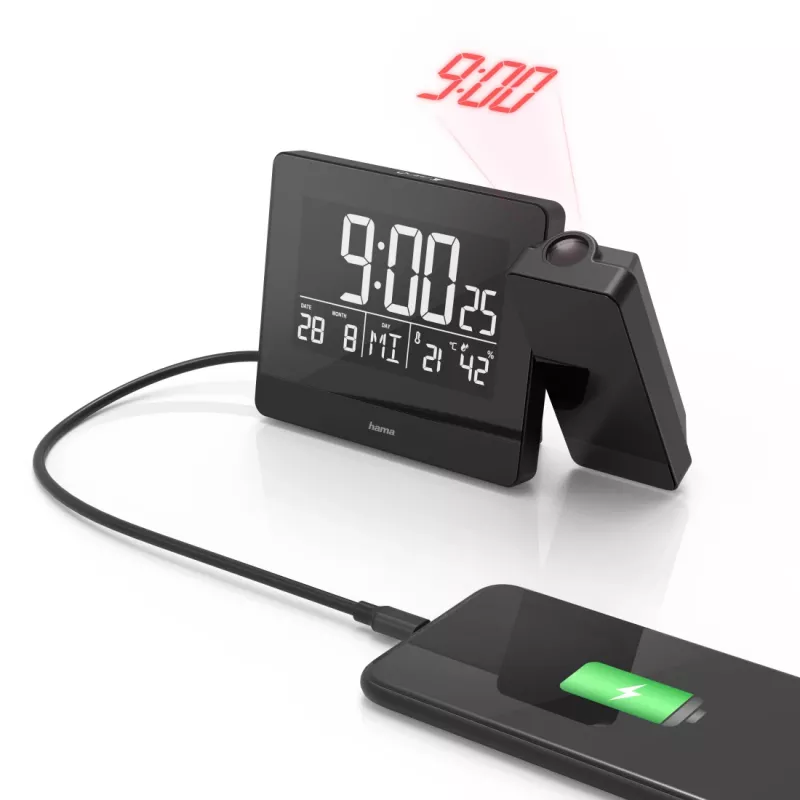 Hama Plus Charge skaitmeninis žadintuvas su projekcija juodas
