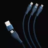 Baseus Flash Series 2 USB laidas 3 viename, USB-C + Micro USB + Lightning, 100 W, 1,2 m, mėlynas