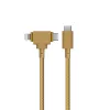 USB laidas native union Belt Cable Duo 1,5 m USB-C į USB-C/Lightning geltonas