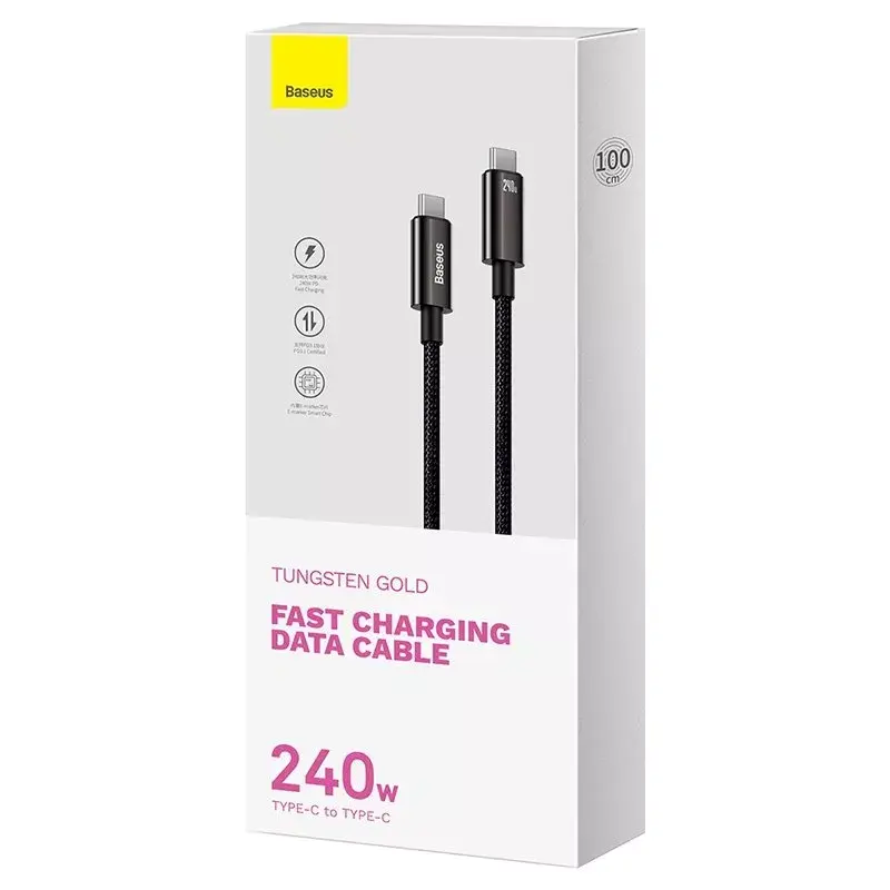 USB-C laidas Baseus TngstnGld ŞrjKbl Typ-C-C 240W 2m