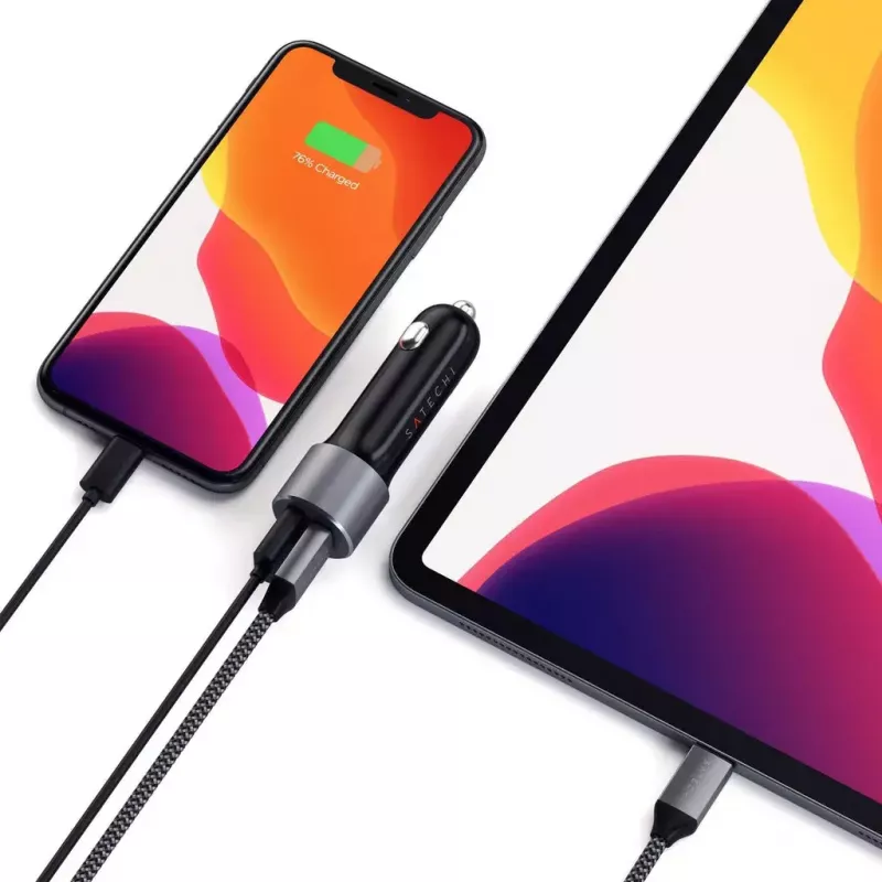 Automobilinis kroviklis Satechi ST-TCPDCCM 72W dviejų prievadų USB Power Delivery greitasis krovimas