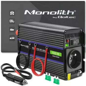 QOLTEC Monolith 600 MS Wave keitiklis 12V į 230V, 600W, grynoji/modifikuota sinusinė banga