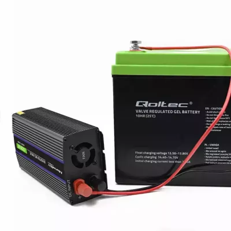 QOLTEC Monolith 600 W keitiklis – 12 V į 230 V, USB PD 18 W, automobiliui/namams, juodas