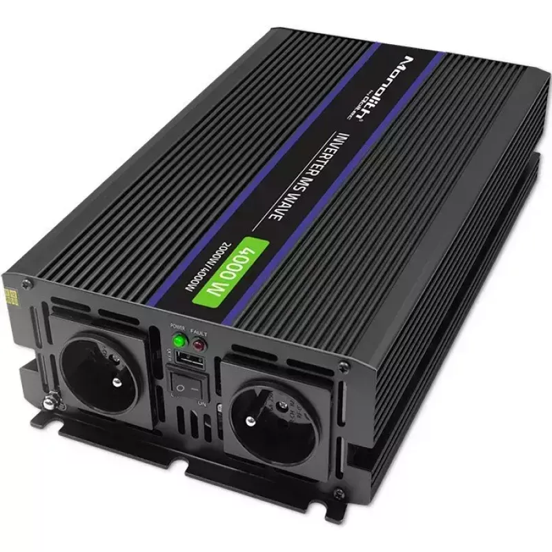 QOLTEC Monolith 4000 MS Wave keitiklis 12V į 230V 2000/4000W su USB