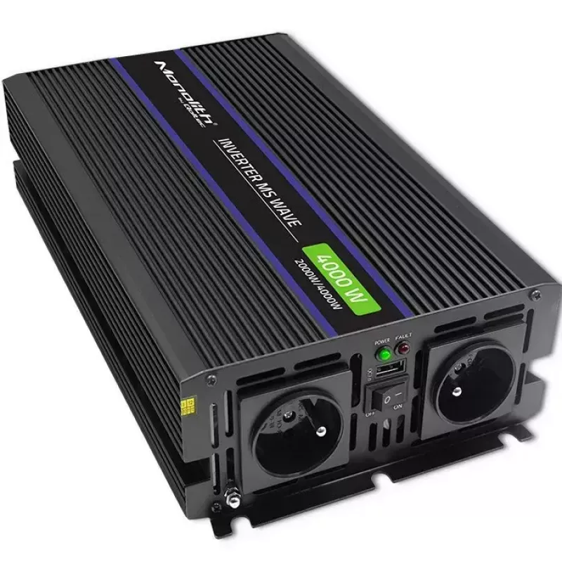 QOLTEC Monolith 4000 MS Wave keitiklis 12V į 230V 2000/4000W su USB