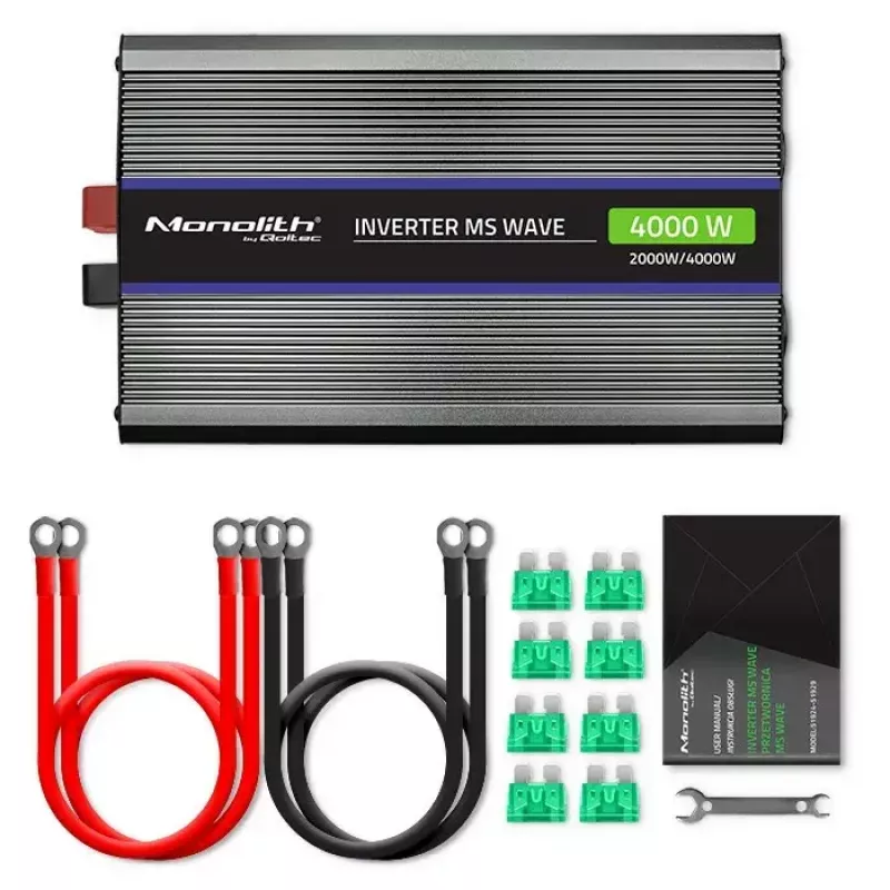 QOLTEC Monolith 4000 MS Wave keitiklis 12V į 230V 2000/4000W su USB