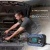 Automobilio akumuliatoriaus įkroviklis QOLTEC 52482 12/24 V 5/10 A su LCD ekranu ir F tipo kištuku