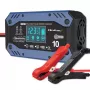 Automobilio akumuliatoriaus įkroviklis QOLTEC 52482 12/24 V 5/10 A su LCD ekranu ir F tipo kištuku