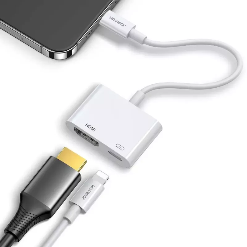 Lightning į HDMI adapteris Joyroom S-H141 — Lightning (Apple) į HDMI FullHD 1080p 60Hz, baltas