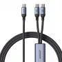 USB-C į 2× USB-C laidas Joyroom SA21-1T2 100W 1,5m (juodas)