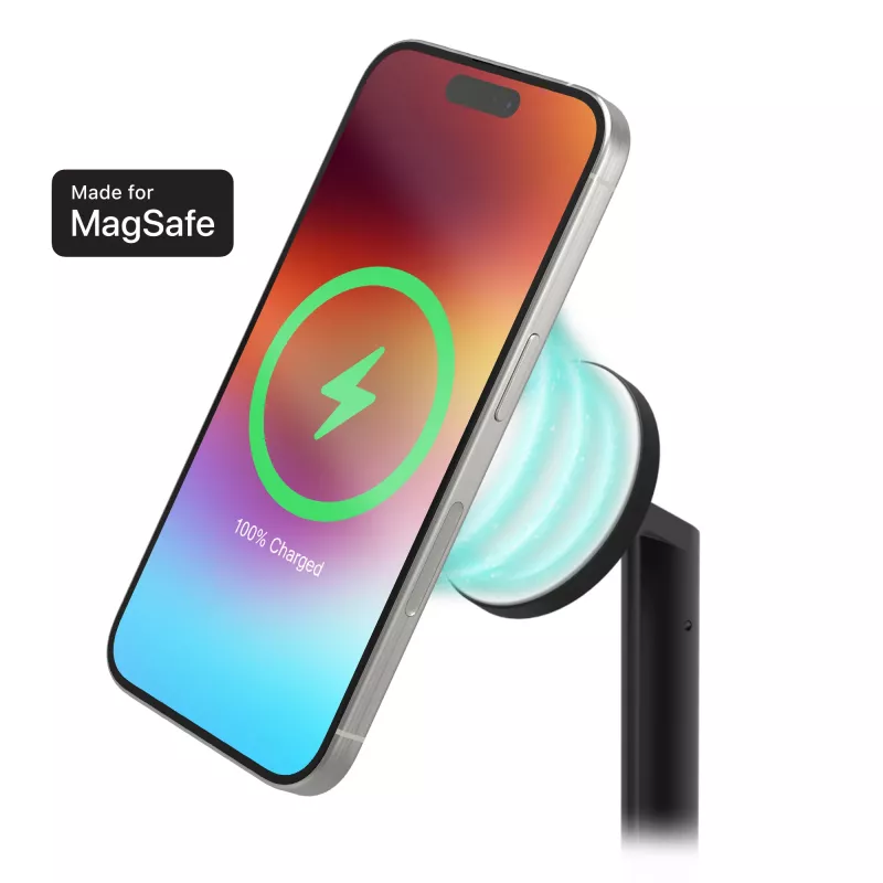 3 viename ištraukiamas stovas mophie MagSafe vidaus įkroviklis USB išmaniesiems telefonams, išmaniesiems laikrodžiams, ausinėms
