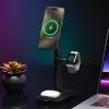 3 viename ištraukiamas stovas mophie MagSafe vidaus įkroviklis USB išmaniesiems telefonams, išmaniesiems laikrodžiams, ausinėms