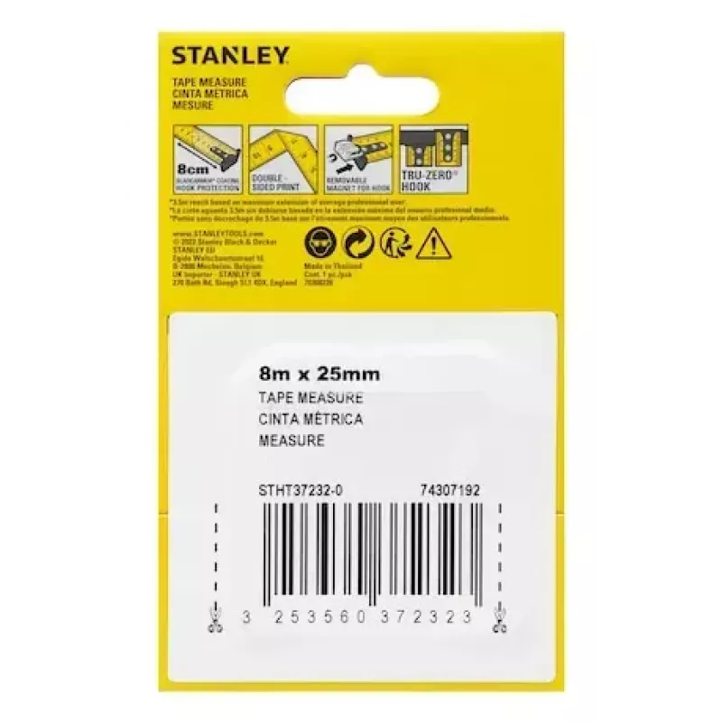 Matavimo juosta Stanley STHT37232-0 8 m juoda geltona