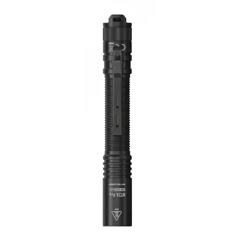 Rankinis žibintuvėlis Nitecore MT2A Pro – LED, įmontuota ličio baterija, USB įkrovimas, 50 lm, aliuminis, IP68, 142,8 mm, 40 g, juodas