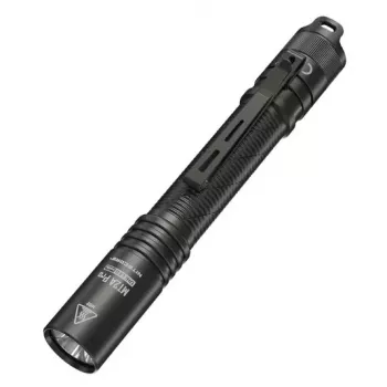Rankinis žibintuvėlis Nitecore MT2A Pro – LED, įmontuota ličio baterija, USB įkrovimas, 50 lm, aliuminis, IP68, 142,8 mm, 40 g, juodas