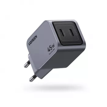 Ugreen 35008 universalus mobiliojo įrenginio kroviklis pilka spalva, greitas įkrovimas, 45 W, 2× USB-C