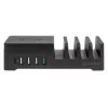 Manhattan įkrovimo stotelė su belaidžiu įkrovikliu (nuimama), 1x belaidis, 1x USB-C ir 4x USB-A prievadai, belaidžio išėjimas: 2A, USB-C išėjimas: 3A, USB-A išėjimai: 1x 3A ir 3x 2.4A maks., kabelis 1m, juoda