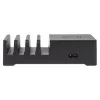 Manhattan įkrovimo stotelė su belaidžiu įkrovikliu (nuimama), 1x belaidis, 1x USB-C ir 4x USB-A prievadai, belaidžio išėjimas: 2A, USB-C išėjimas: 3A, USB-A išėjimai: 1x 3A ir 3x 2.4A maks., kabelis 1m, juoda