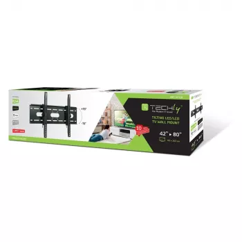 Techly ICA-PLB-890 sieninis laikiklis TV LED LCD 42-80 colių, juodas, pasukamas