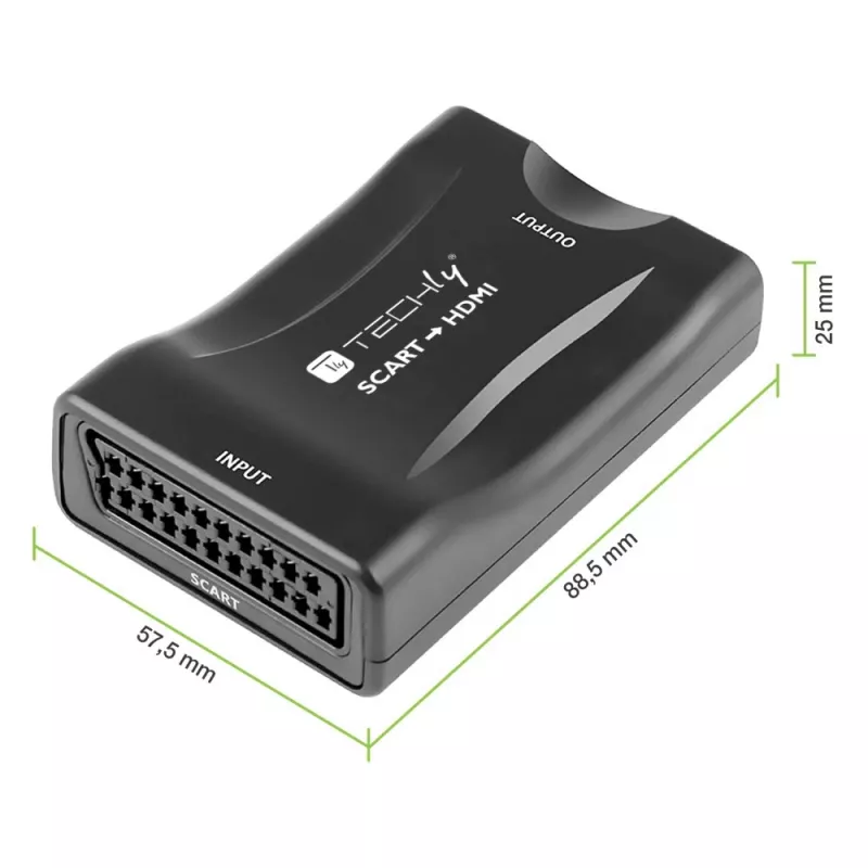 Techly IDATA SCART-HDMI3 vaizdo signalo keitiklis 1920 x 1080 pikselių