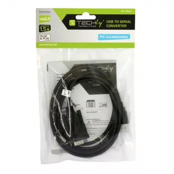 Serijinis kabelis Techly IDATA-USB2-SER-1 Juodas 1,5 m USB A tipo DB-9