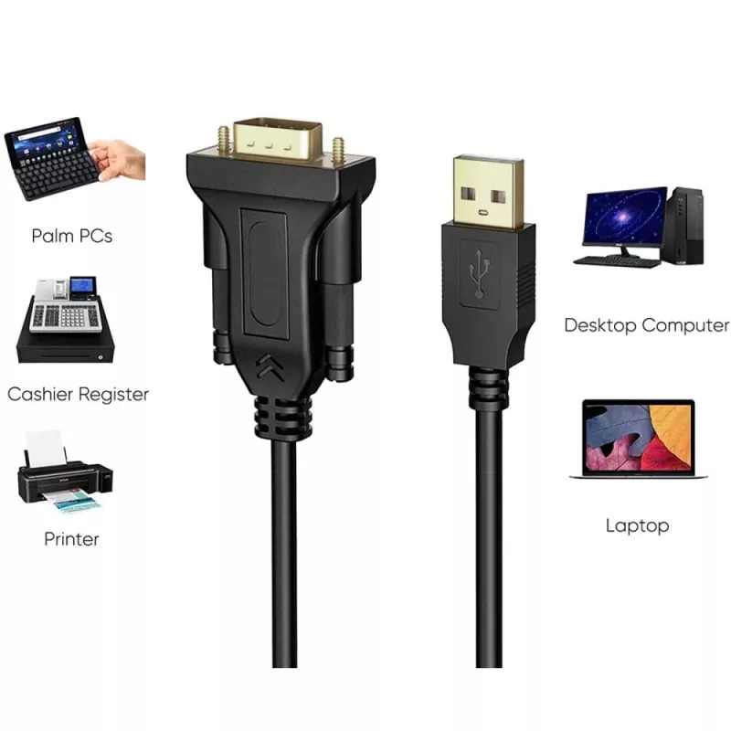 Serijinis kabelis Techly IDATA-USB2-SER-1 Juodas 1,5 m USB A tipo DB-9