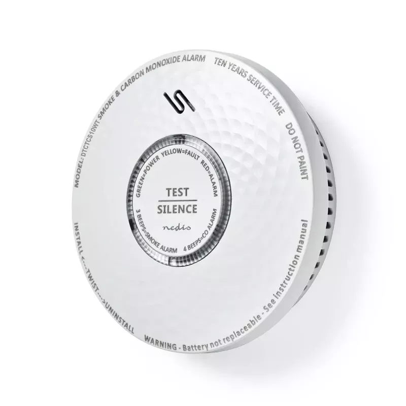 Kombinuotas dūmų ir anglies monoksido detektorius Nedis DTCTCS10WT Baltas