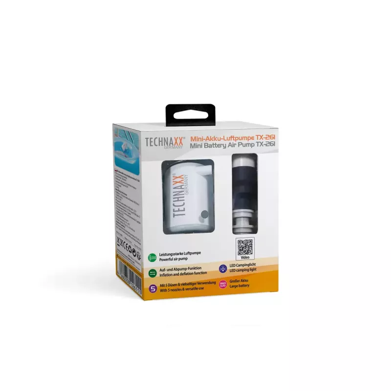 Elektrinis oro siurblys Technaxx TX-261 180 l/min, baterija 1360 mAh