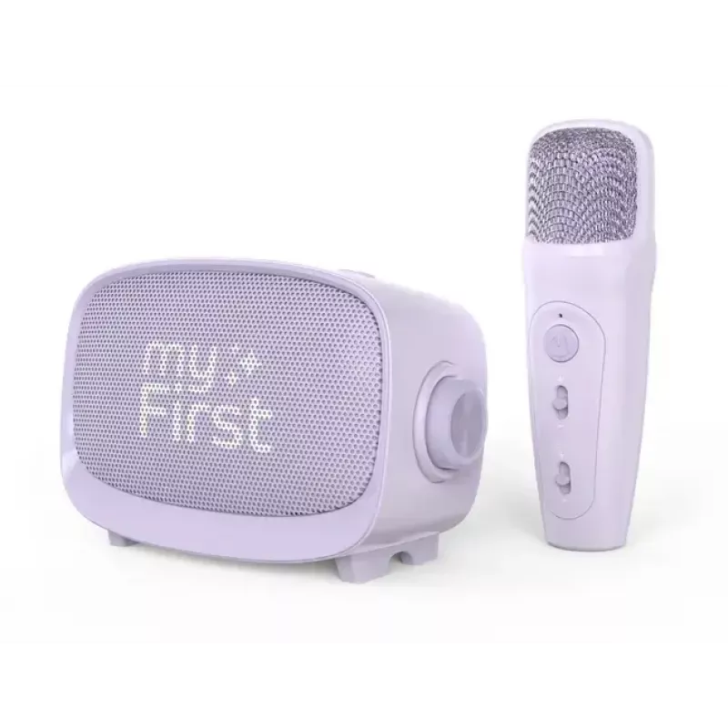 Nešiojamas vaikų garsiakalbis myFirst Voice 2 – violetinis, kompaktiškas įkraunamas garsiakalbis vaikams