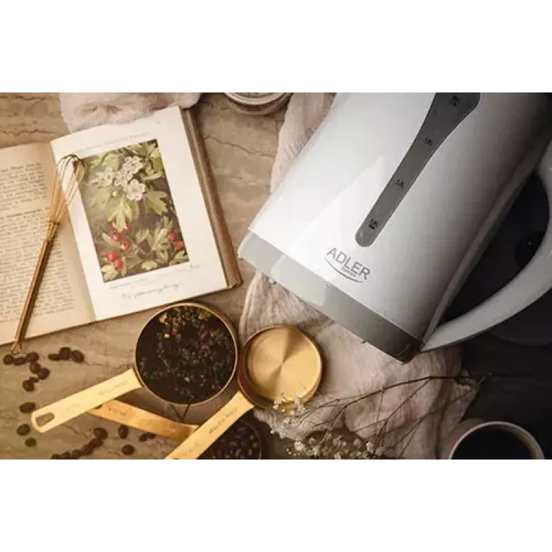 Virdulys Adler AD 1244 — 2,5 L, 2200 W, baltas, paslėptas kaitinimo elementas