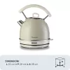 Ariete 2877 Virdulys Vintage, 1,7L, Belaidis, Smėlio spalvos, 1.7 L, 2000 W, Smėlio spalvos, Vandens lygio indikatorius, Belaidis, Filtras