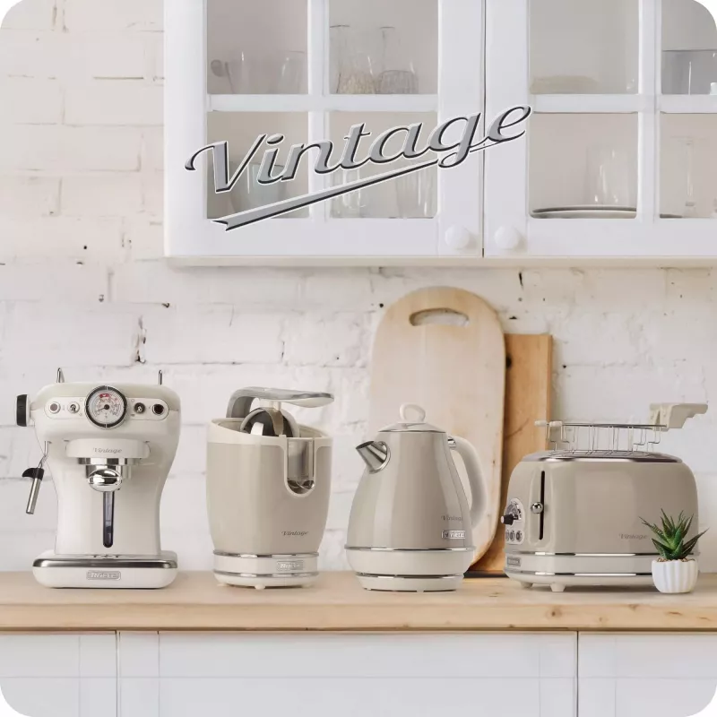 Ariete 2877 Virdulys Vintage, 1,7L, Belaidis, Smėlio spalvos, 1.7 L, 2000 W, Smėlio spalvos, Vandens lygio indikatorius, Belaidis, Filtras