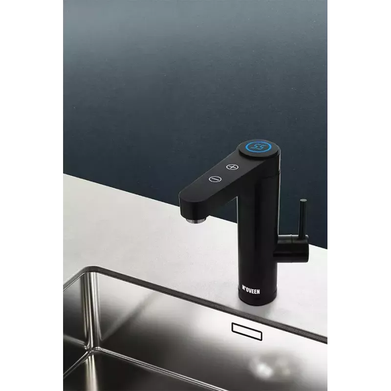 Momentinis vandens šildytuvas NOVEEN IWH965 INOX BLACK 5,5 kW 220V, nerūdijantis plienas, liečiamas valdymas, 2,5 l/min