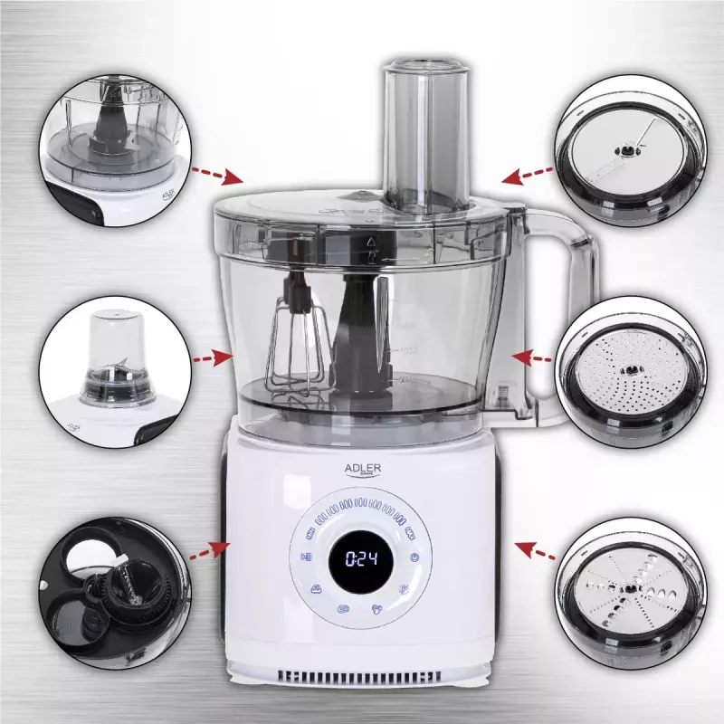 Virtuvinis kombainas Adler AD 4224 1000 W 3,5 L juodas baltas