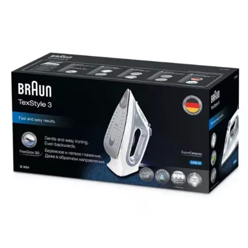 Braun TexStyle 3 SI3054GY lygintuvas su keraminiu padu, 2400 W, pilkas