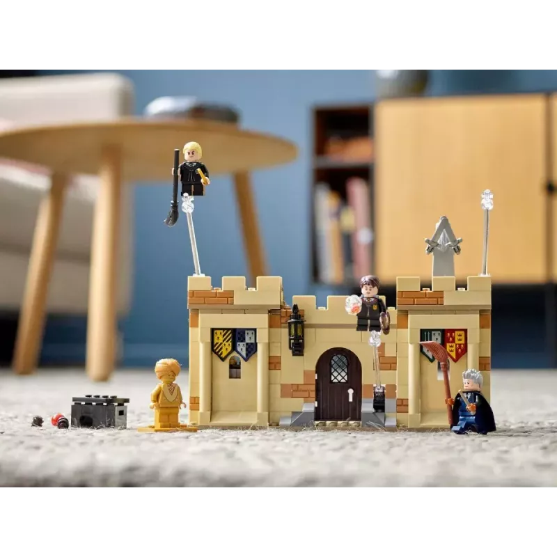 LEGO Harry Potter rinkinys Hogvartso pirmoji skraidymo pamoka 76395 su Harry ir Draco minifigūrėlėmis
