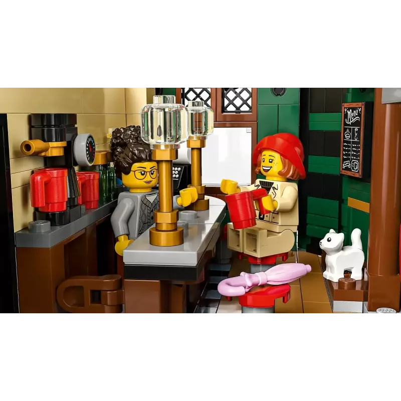 LEGO Icons statybinis rinkinys 10350 Tudor kampinis namas – 3 266 detalės, 8 minifigūrėlės, amžius 18+, 260×250×310 mm